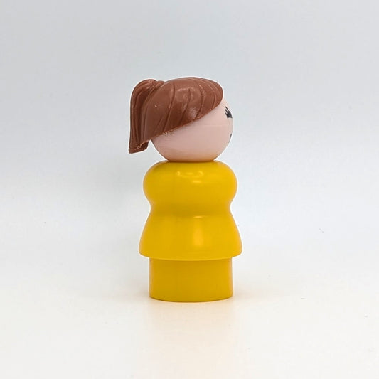 Woman - Yellow Body | Light Brown Ponytail - Fisher Price Little People