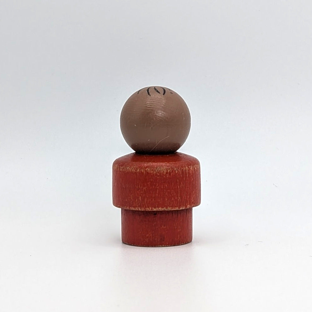 Boy - Red Wood Body | Plastic Head - Fisher Price Little People