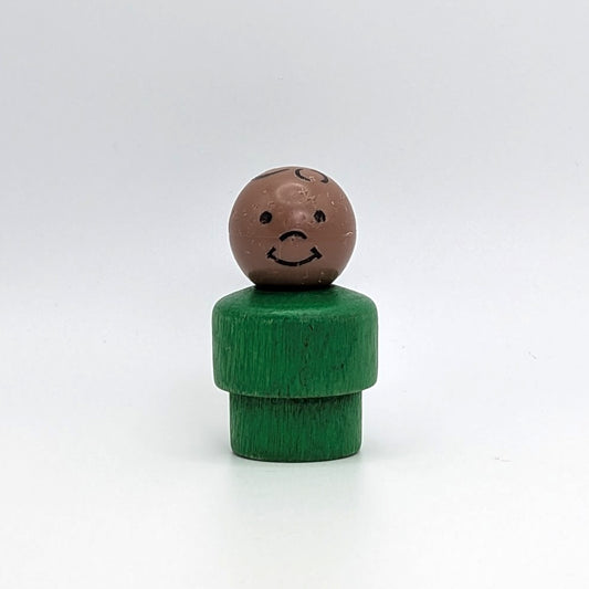Boy - Green Wood Body | Plastic Head - Fisher Price Little People