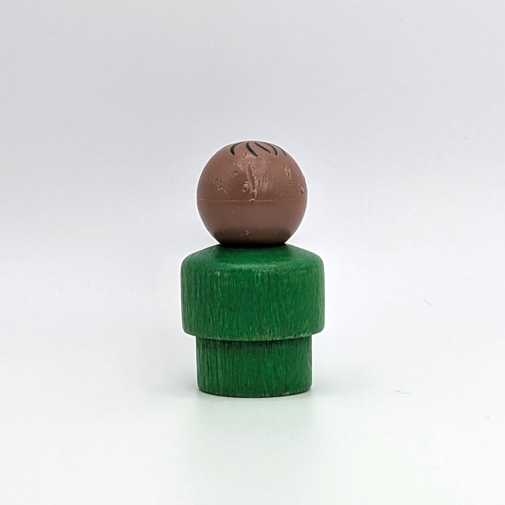 Boy - Green Wood Body | Plastic Head - Fisher Price Little People