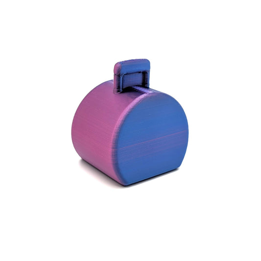 Suitcase Hatbox Neon Purple 3D Printed Custom - Compatible with Little People