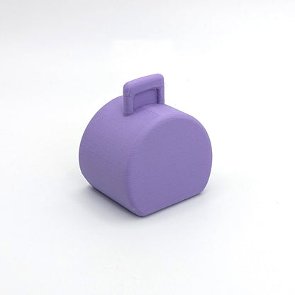 Suitcase Hatbox Purple 3D Printed Custom - Compatible with Little People