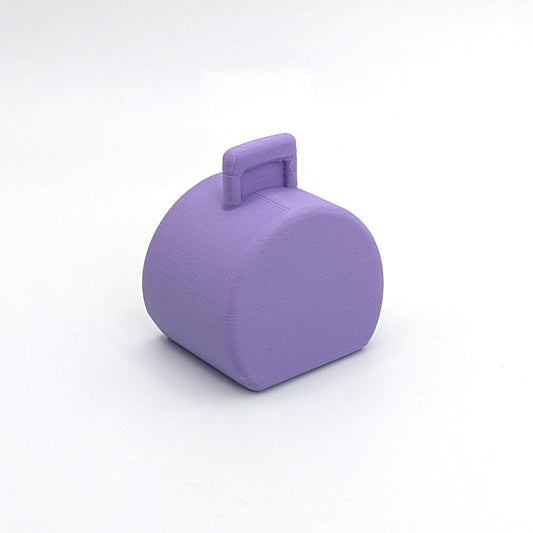 Suitcase Hatbox Purple 3D Printed Custom - Compatible with Little People