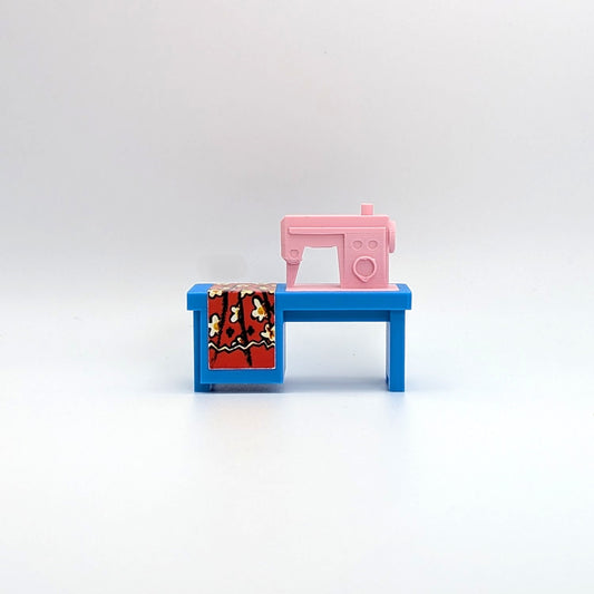Sewing Machine 3D Printed Custom - Blue/Pink - Compatible with Little People