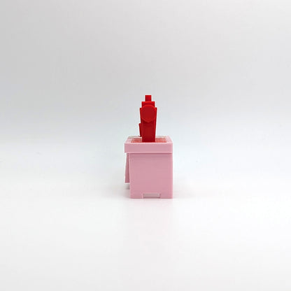 Sewing Machine 3D Printed Custom - Pink/Red - Compatible with Little People