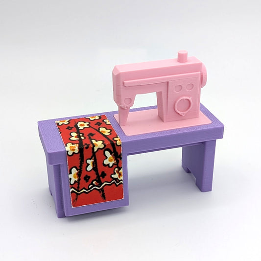Sewing Machine 3D Printed Custom - Purple/Pink - Compatible with Little People