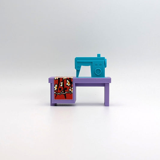Sewing Machine 3D Printed Custom - Purple/Turquoise - Compatible with Little People