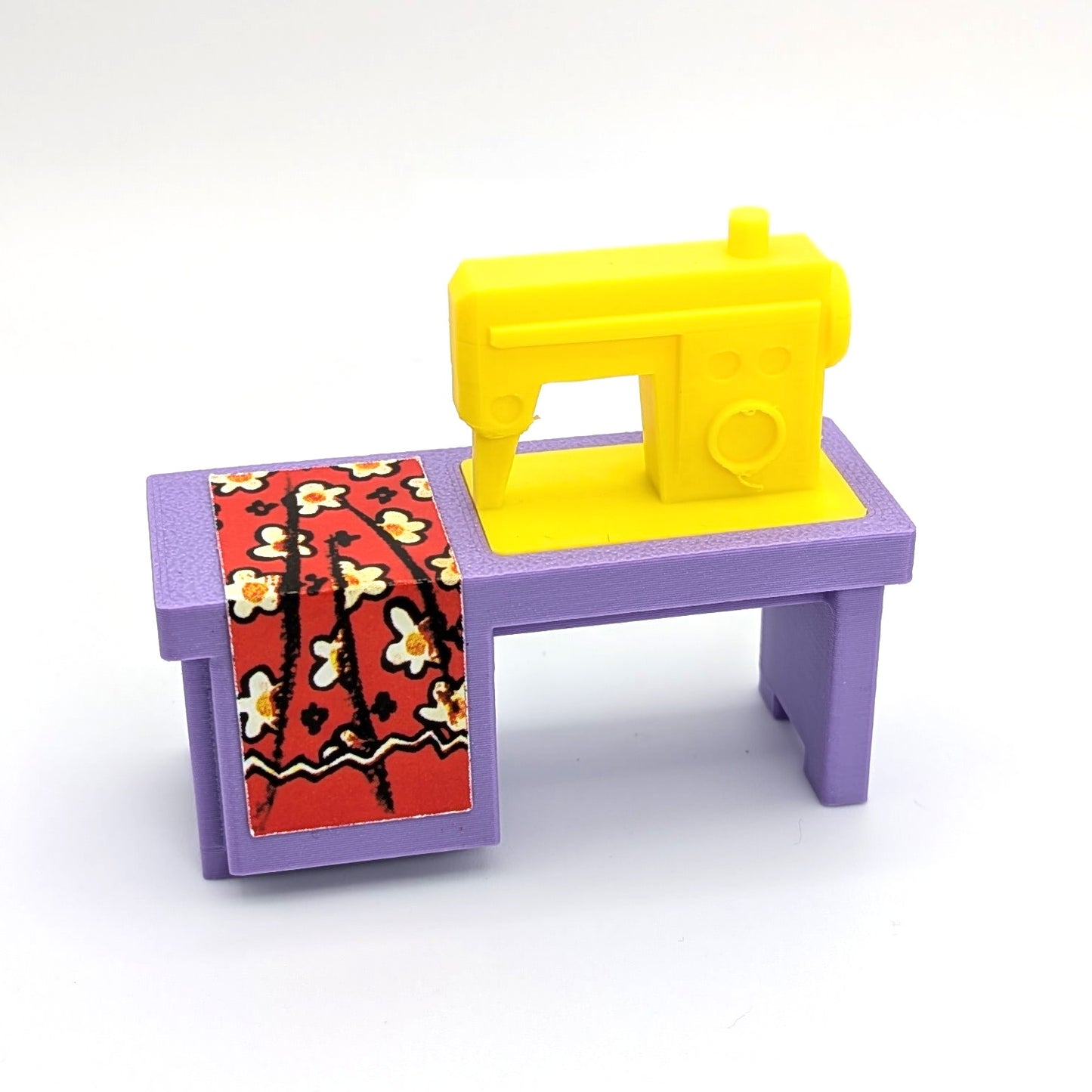 Sewing Machine 3D Printed Custom - Purple/Yellow - Compatible with Little People