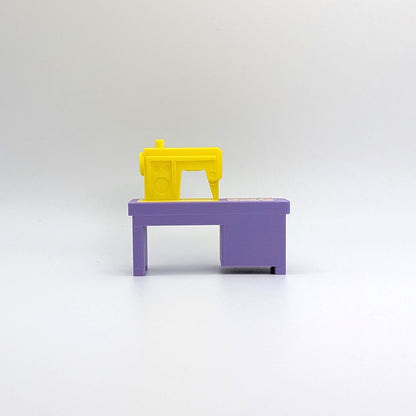 Sewing Machine 3D Printed Custom - Purple/Yellow - Compatible with Little People