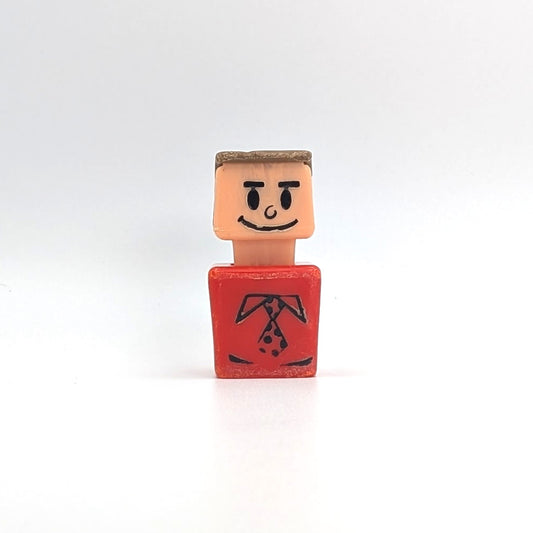 Blockhead Figure - Red Body | Brown Hair - Playskool Familiar Places