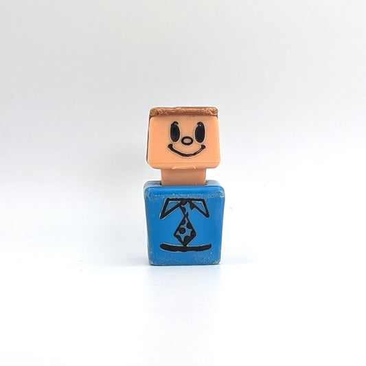 Blockhead Figure - Blue Body | Brown Hair - Playskool Familiar Places